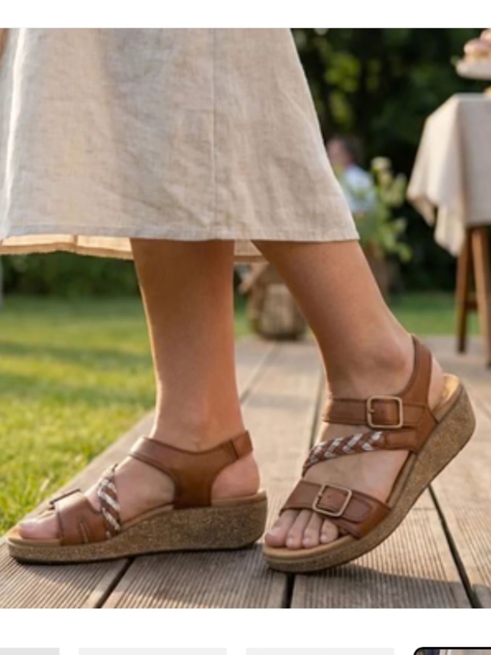 Orthofeet Wedge Sandals in Brown with Adjustable Buckles Like New